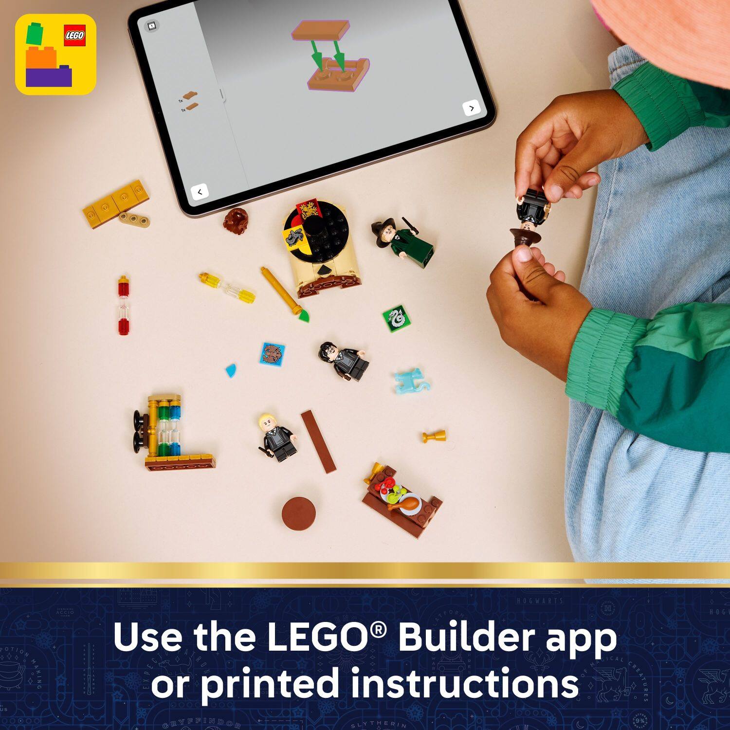 Use the LEGO® Builder app or printed instructions