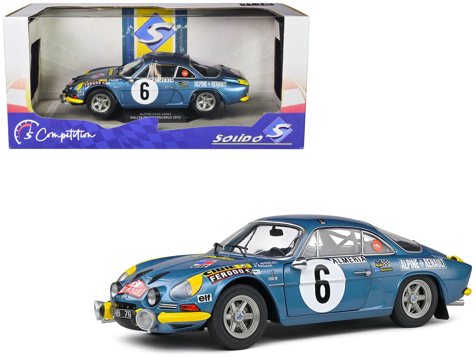 "Alpine A110 1600S #6 Andruet - Pagani ""Rallye Montecarlo"" (1972) ""Competition"" Series 1/18 Diecast Model Car by Solido" price history on PriceWatchPro