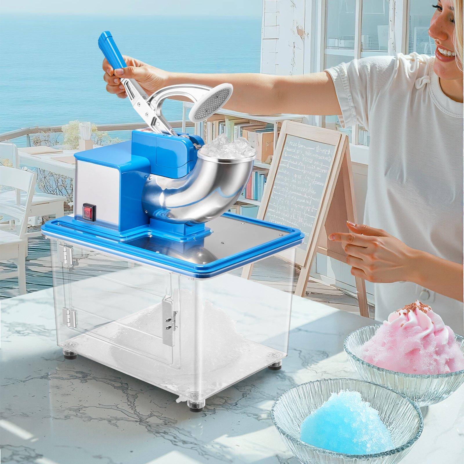 Alt View 1. Glintex - Commercial Ice Crusher 661 lbs/hr, 350W 4-Blade Snow Cone Machine with 11-Gal Ice Box for Restaurants & Bars - Blue.
