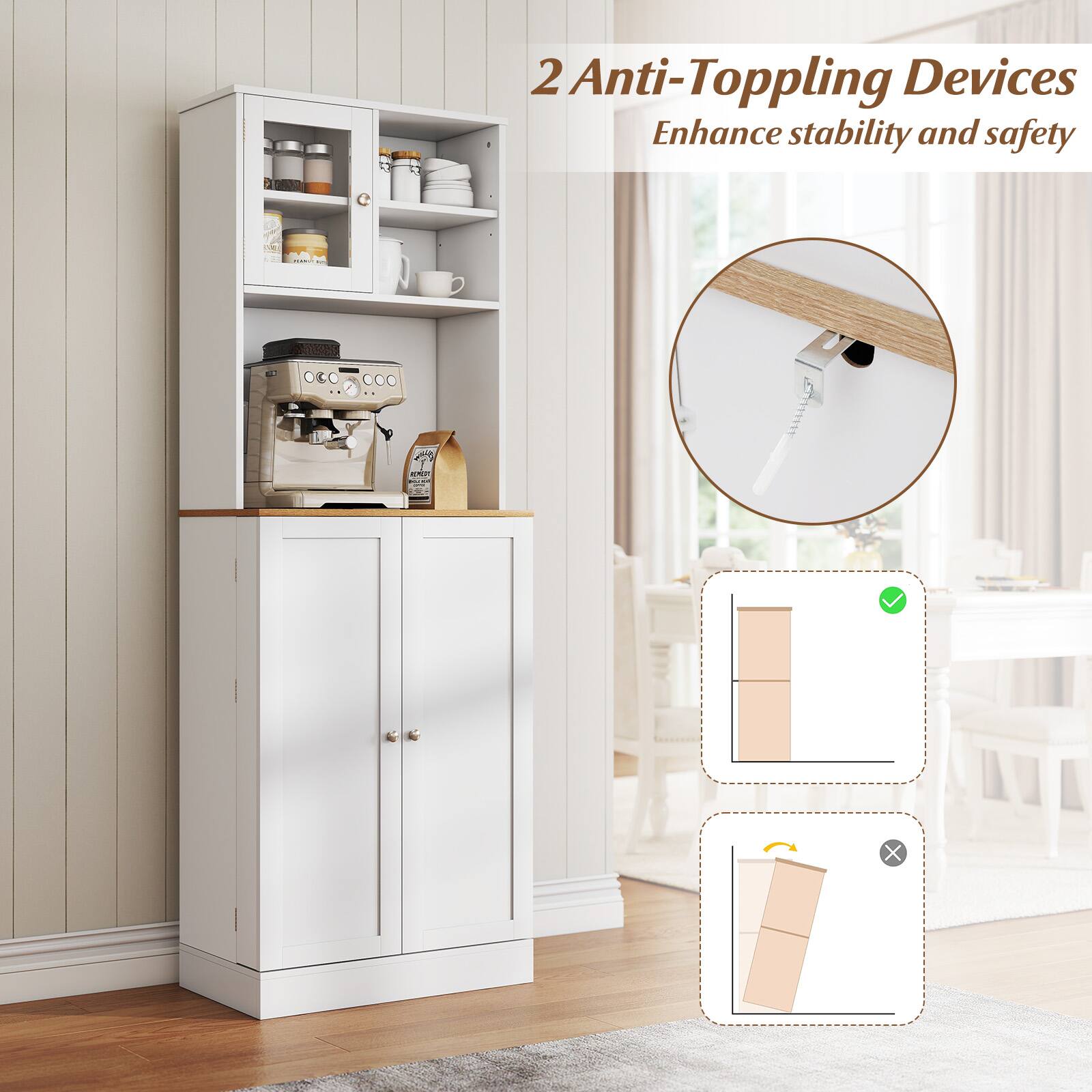 2 Anti-Topping Devices  
Enhance stability and safety