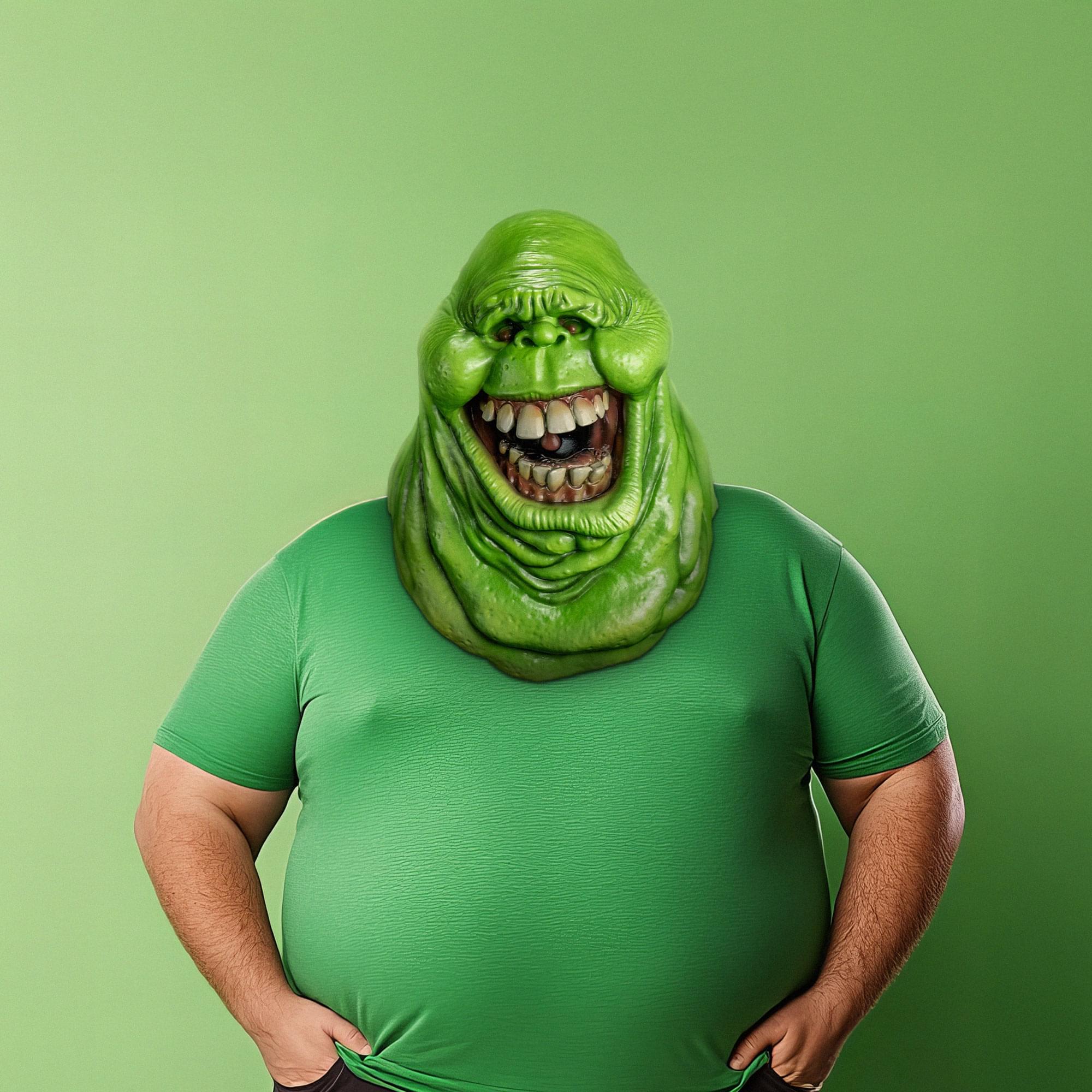 Alt View 3. Trick or Treat Studios - Ghostbusters Slimer Adult Vinyl Costume Mask - Green.