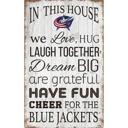 Fan Creations - Columbus Blue Jackets 11'' x 19'' Team In This House Sign - Multicolor