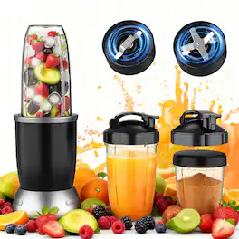 Teendow - Personal Blender 25000RPM Smoothie Blender Maker for Shakes and Smoothies with 3 Portable Cups for Frozen Drinks,Juice - Black