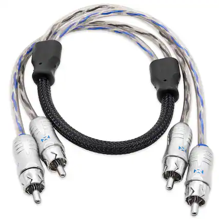 Front. NVX - XIX205 1.64 ft (0.5 meter) Oxygen Free Copper 2-Channel Double Twisted Pair X-Series Audio RCA Audio Interconnect Cable.