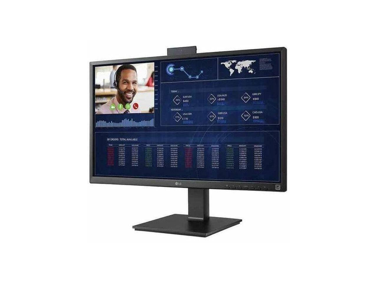 Sure, here is the corrected and grouped text:

**Today:**
- EUR/USD: 37% $450
- USD/AUD: 37% -$540
- GBP/JPY: 54% $610
- CAD/USD: 92% $920

**Yesterday:**
- USD/GBP: 77% $770
- GBP/USD: 61% $610

**Total Available:**
- CAD/USD: $920

**By Orders: Total Available**

**Other Information:**
- GBP/JPY: ¥840
- CAD/USD: $920

**Additional Text:**
- LG (brand logo at the bottom of the monitor)