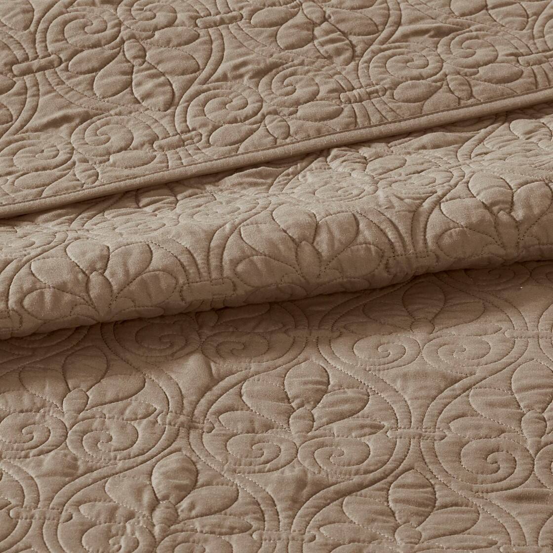 Alt View 5. Gracie Mills - Gracie Mills Sandy Reversible Bedspread Set with Classic Stitch Pattern - Khaki.