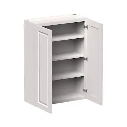 Front. Boyel Living - 30-in W x 42-in H x 12-in D Shaker RTA Kitchen Wall Cabinet with Soft-Close Doors - Glacier White.