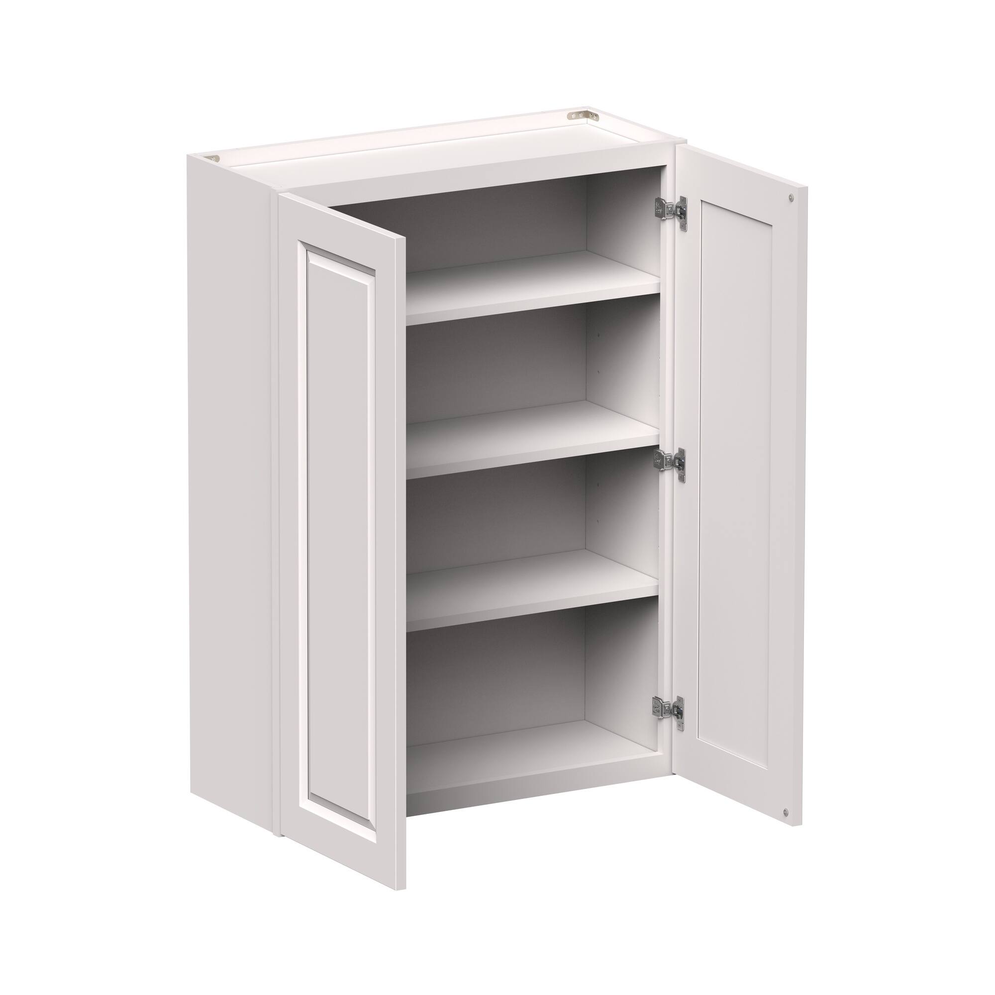 Front. Boyel Living - 30-in W x 42-in H x 12-in D Shaker RTA Kitchen Wall Cabinet with Soft-Close Doors - Glacier White.