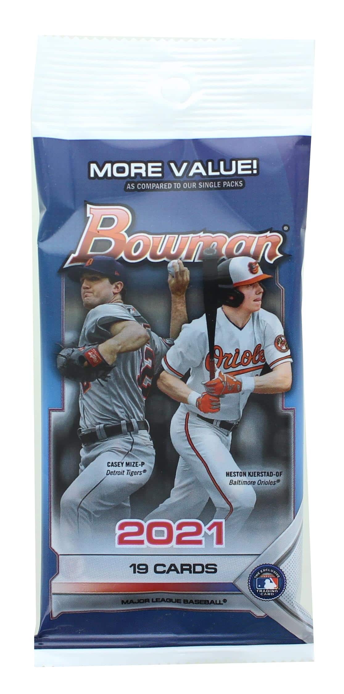 Topps - MLB 2021 Bowman Baseball Fat Pack | 9 Base Cards and 10 Prospect Cards - Blue
