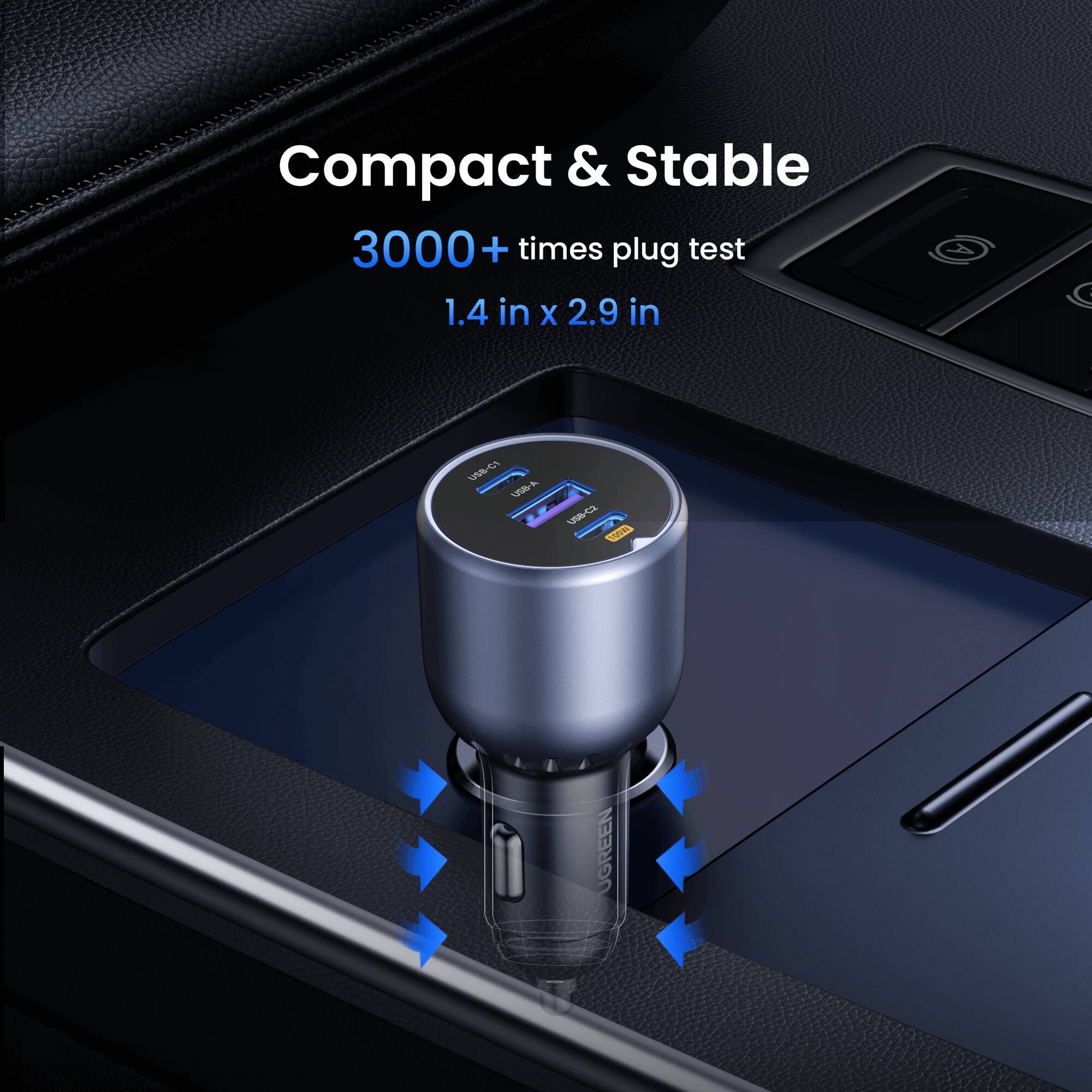 Compact & Stable  
3000+ times plug test  
1.4 in x 2.9 in