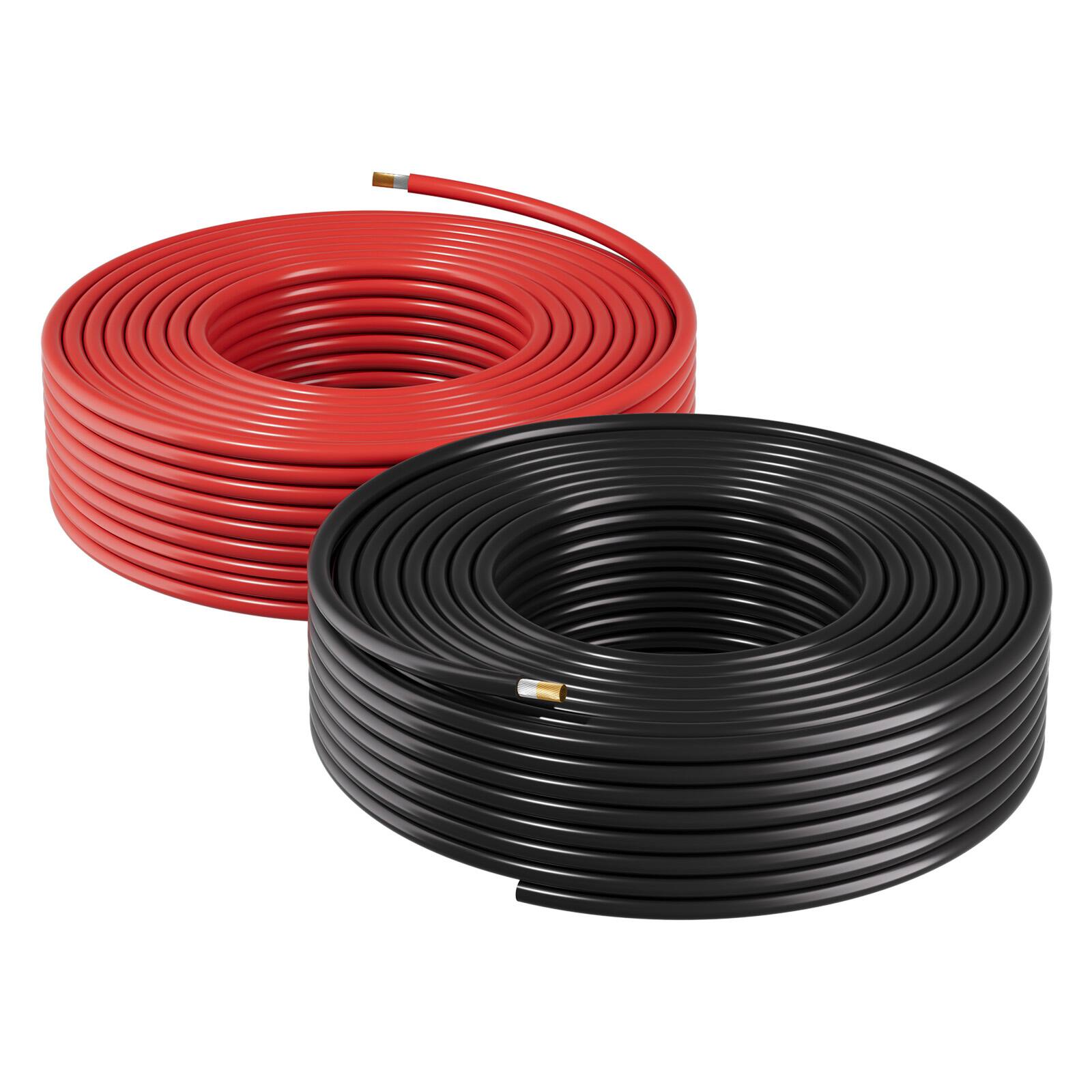 Alt View 5. VEVOR - Solar Panel Wire, 50 ft Black + 50 ft Red Kit, 10 AWG (6 mm²) Solar Panel Extension Cable, PV Tinned Copper Wire - Black + Red.