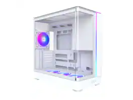 Montech - KING 45 PRO ATX Case, Curved Glass, Chimney Airflow, 360mm Radiator, 6 ARGB Fans, White - White