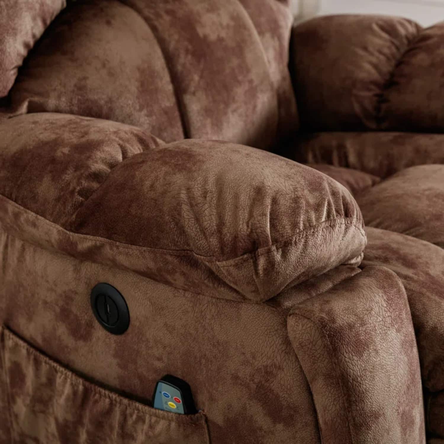 Alt View 12. Bestier - 40.6" Oversize Power Lift Recliner Chair with Massage and Heating - Brown.