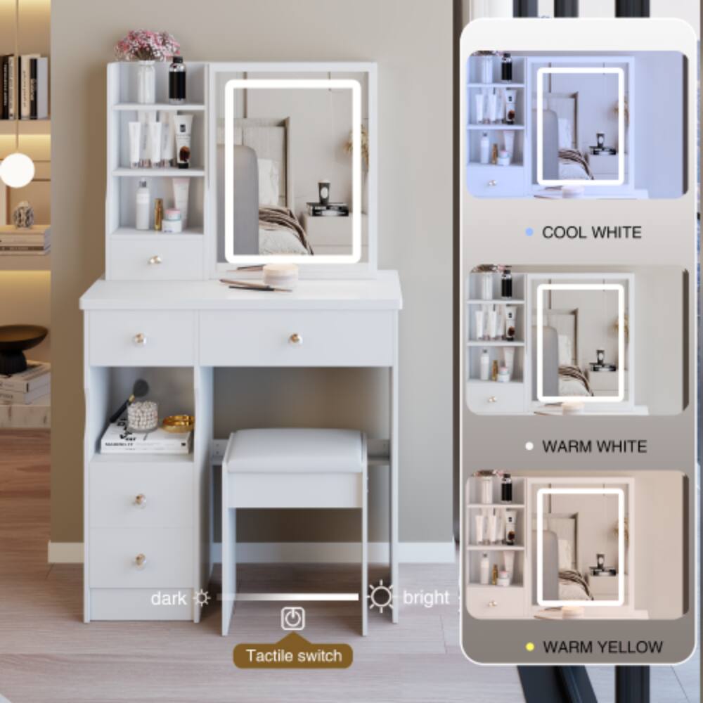 COOL WHITE  
WARM WHITE  
WARM YELLOW  

dark  
bright  

Tactile switch