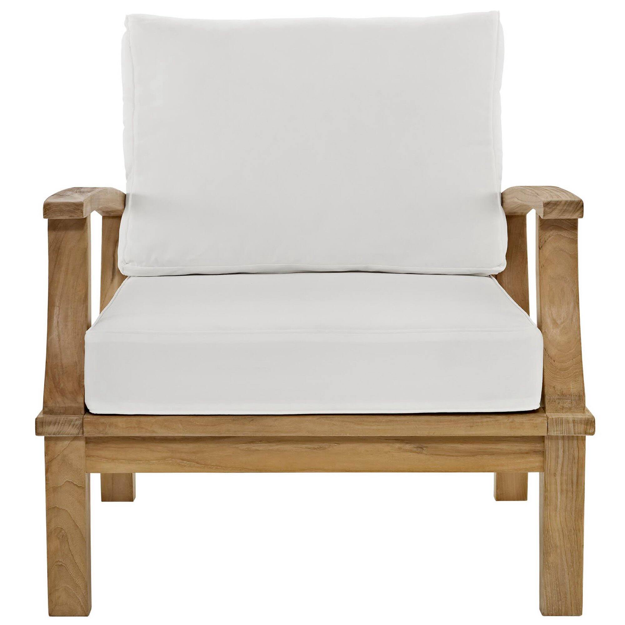 Alt View 1. Modway - Marina Outdoor Patio Teak Armchair by Modway - Natural White.