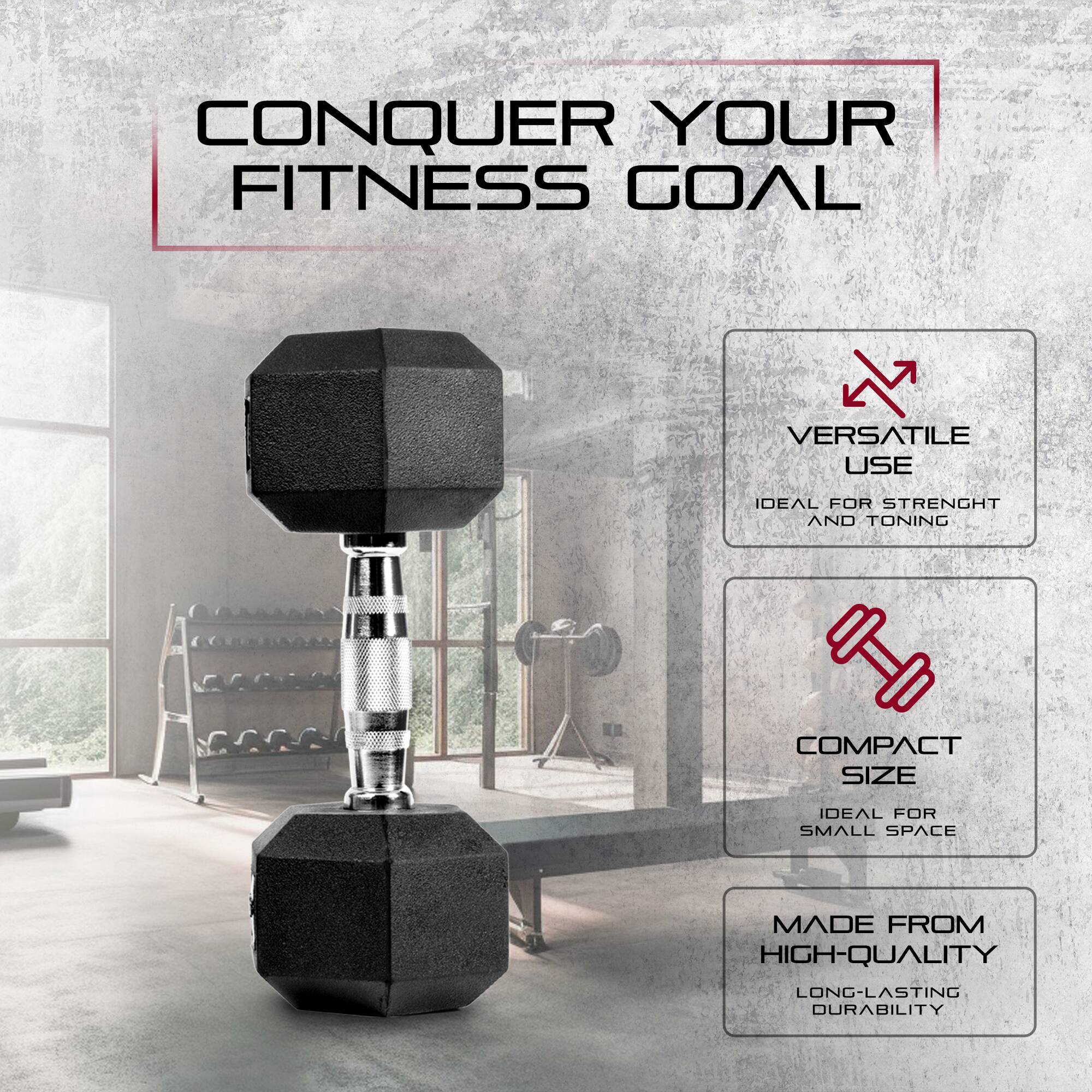 CONQUER YOUR FITNESS GOAL

VERSATILE USE  
IDEAL FOR STRENGTH AND TONING

COMPACT SIZE  
IDEAL FOR SMALL SPACE

MADE FROM HIGH-QUALITY  
LONG-LASTING DURABILITY