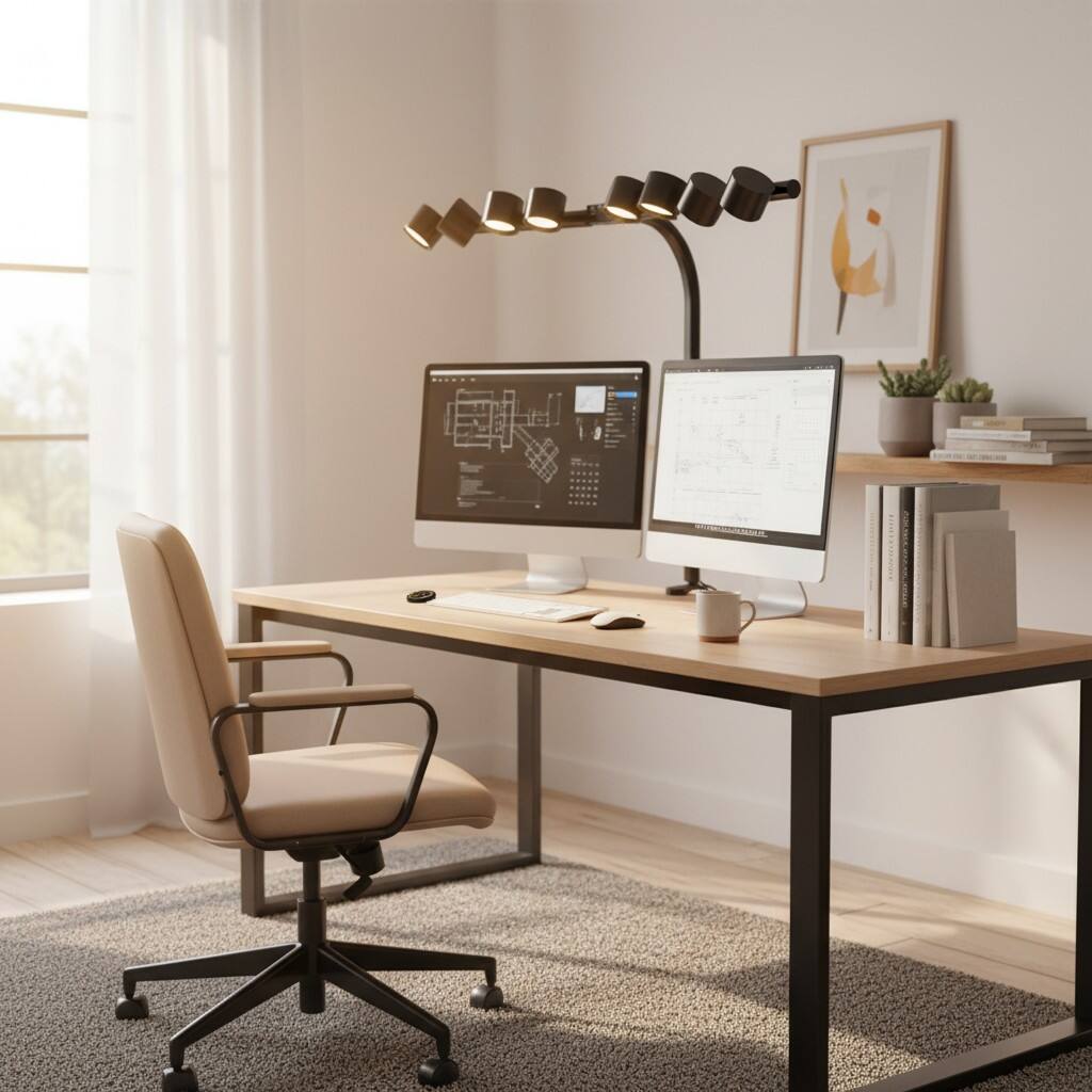 Alt View 2. Dazzed Corner - 8-Light Gooseneck Clamp Desk Lamp, 24W Dimmable LED Eye-Care.