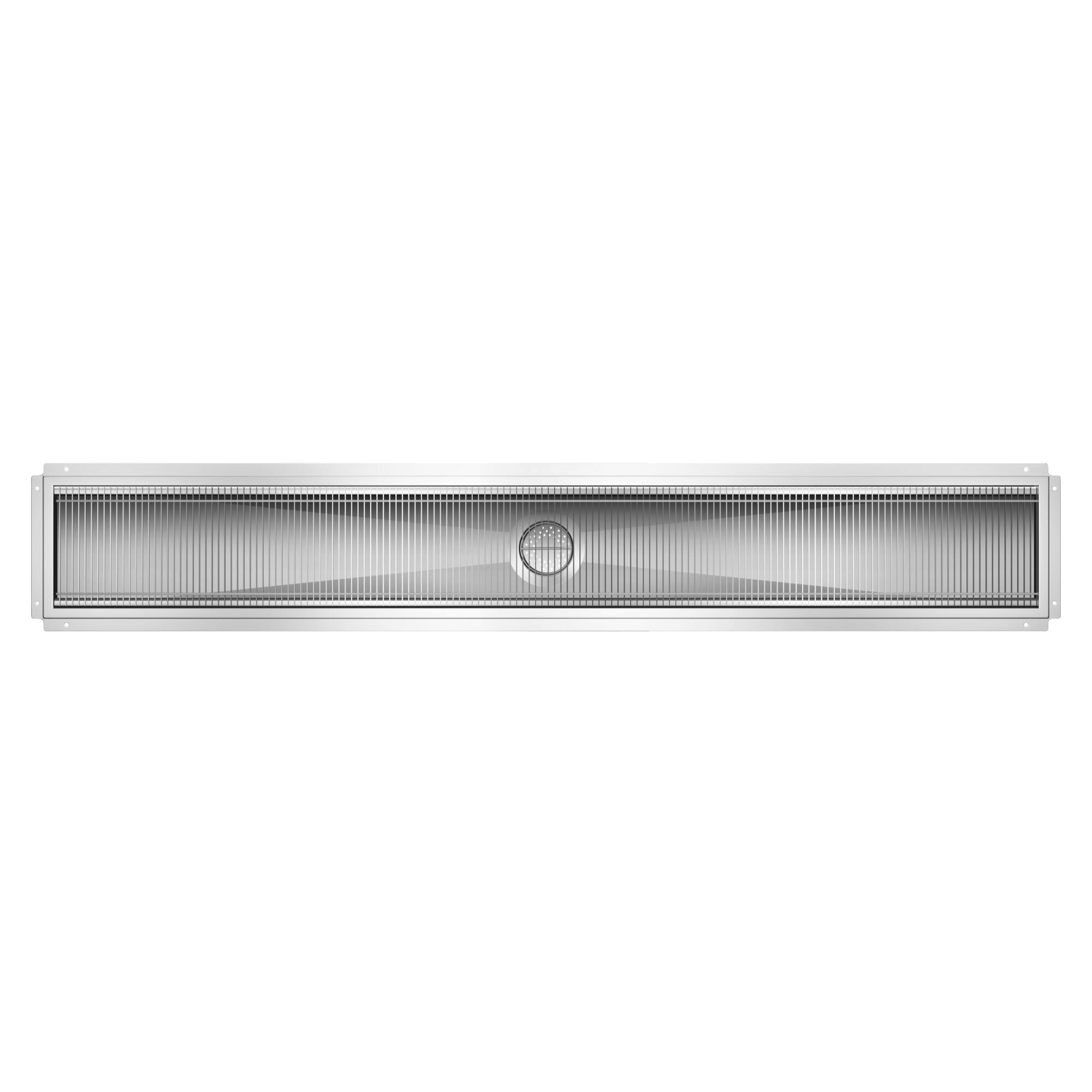 Back. Koolmore - 12" x 84" Stainless Steel Floor Trough Drain, 14-Gauge with Subway-Style Grating & Removable Drain Basket, NSF Listed - Stainless-Steel.