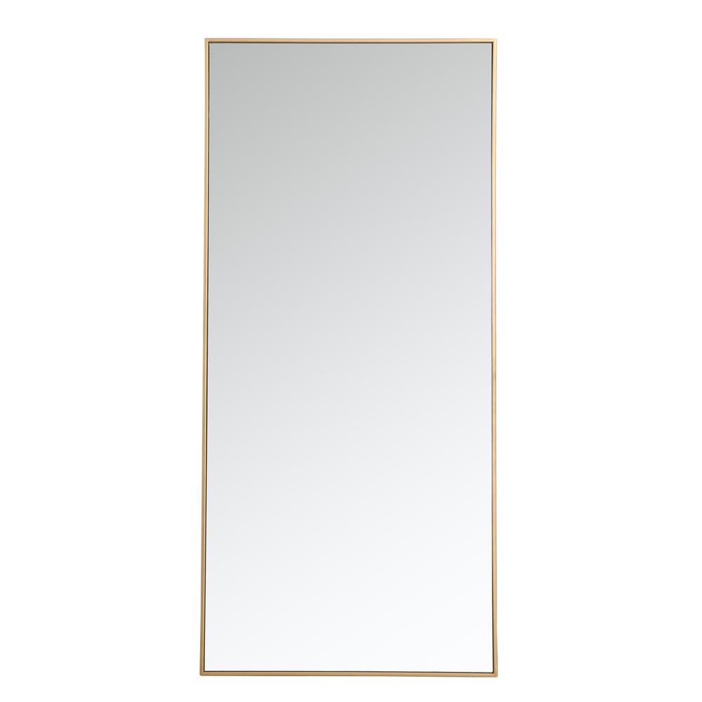 Alt View 2. Elegant Decor - Metal frame rectangle mirror 30 inch in Brass - Brass.