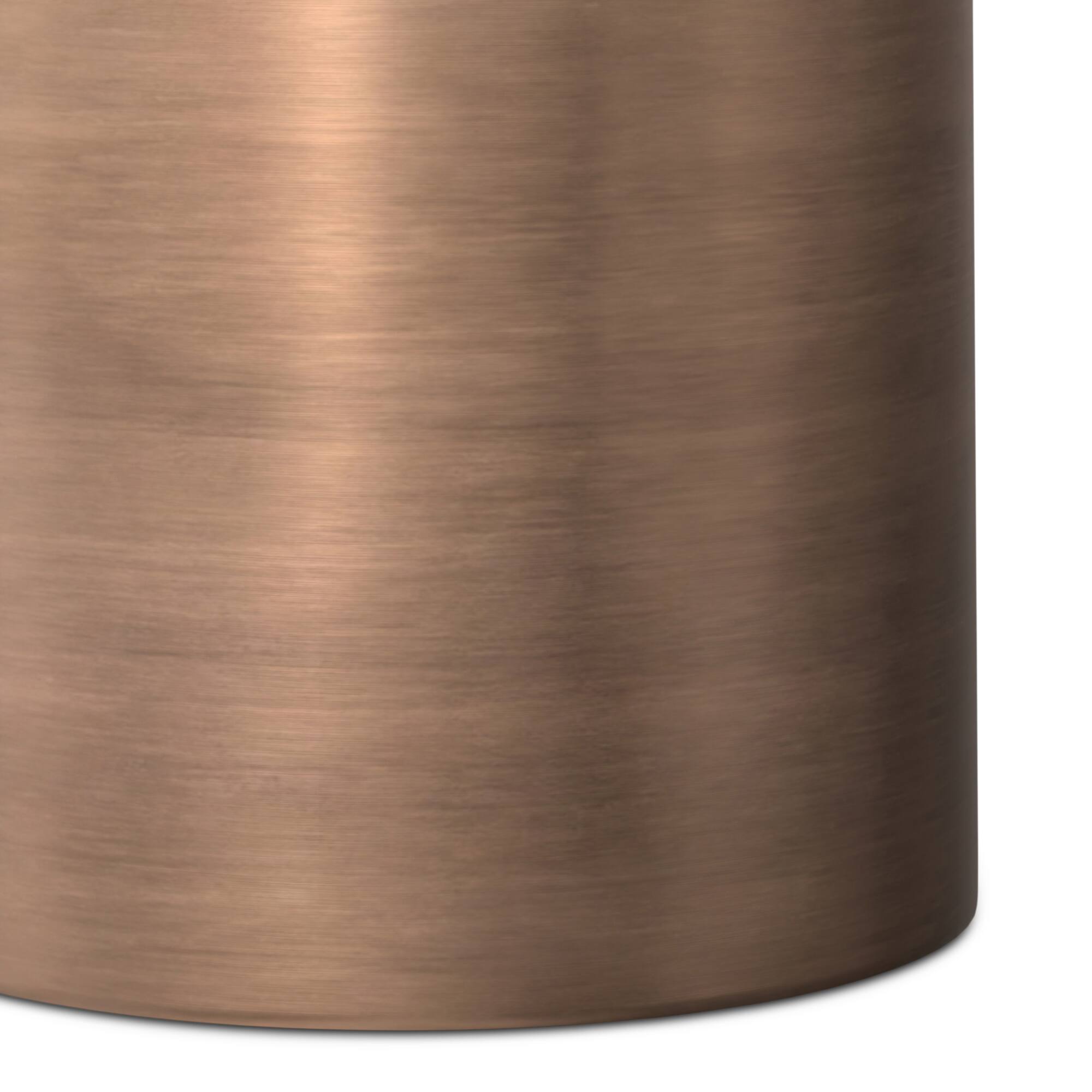 Alt View 2. Simpli Home - Corbin Industrial 16 inch Wide Metal Metal Side Table in Antique Copper  , Fully Assembled - Antique Copper.