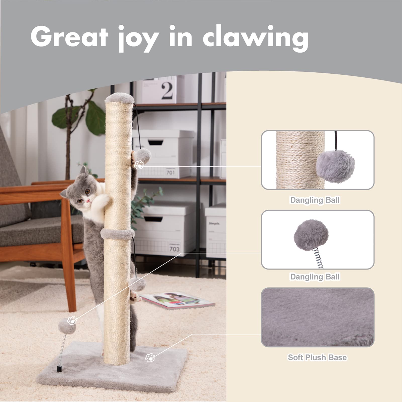 Great joy in clawing

2 S0SEEEE 701 Dangling Ball 703 Dangling Ball Soft Plush Base