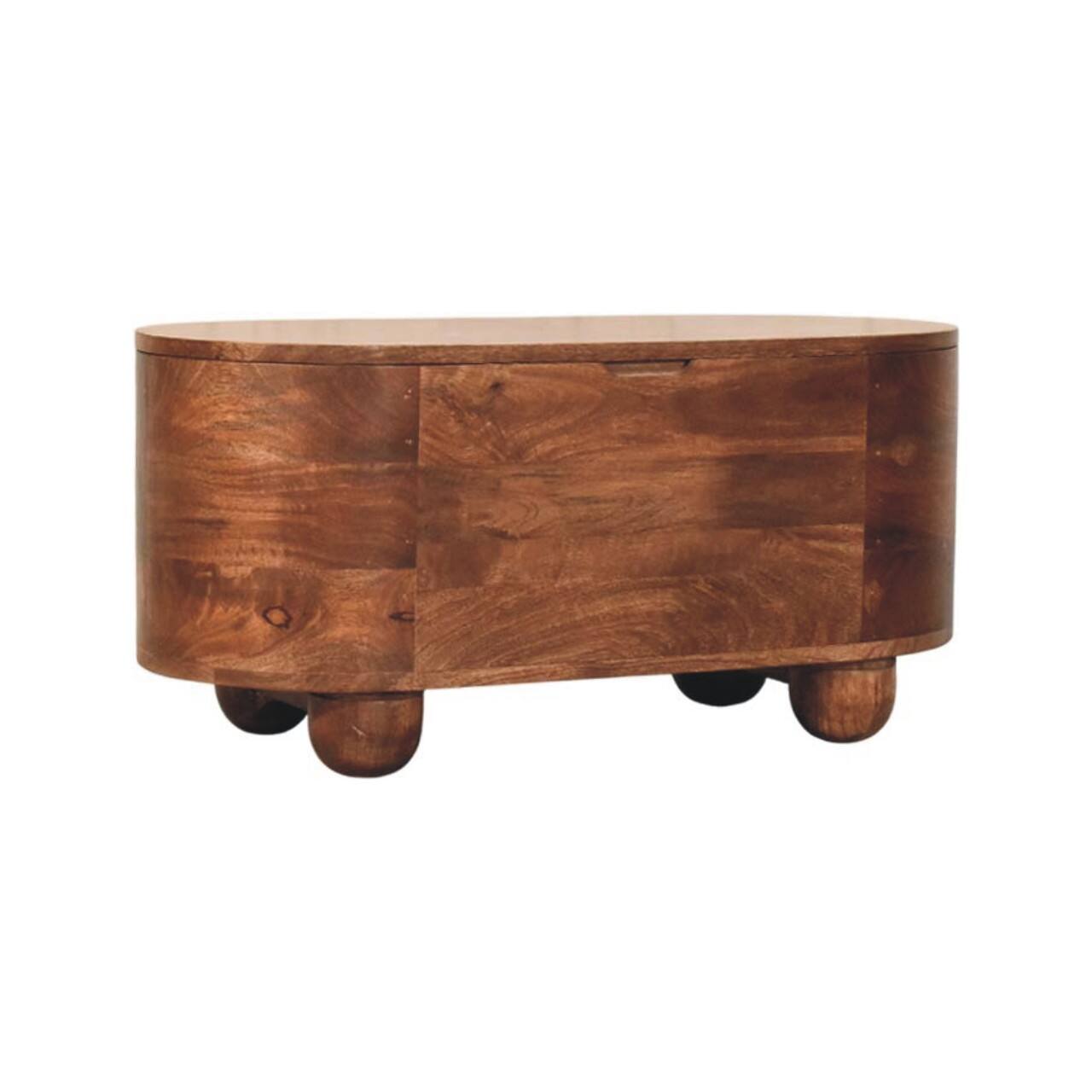 Back. Artisan Furniture - Artisan Furniture Solid Wood Curva Storage Trunk, 1 Storage Box, Brown - brown.