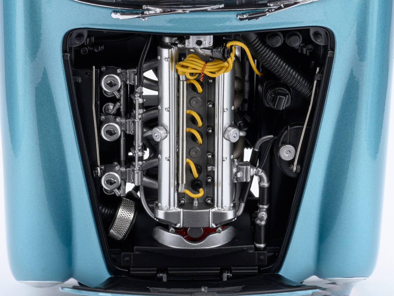 Left. Autoart - Aston Martin DB5 RHD (Right Hand Drive) Caribbean Pearl Blue Metallic 1/18 Model Car by Autoart - Multicolor.