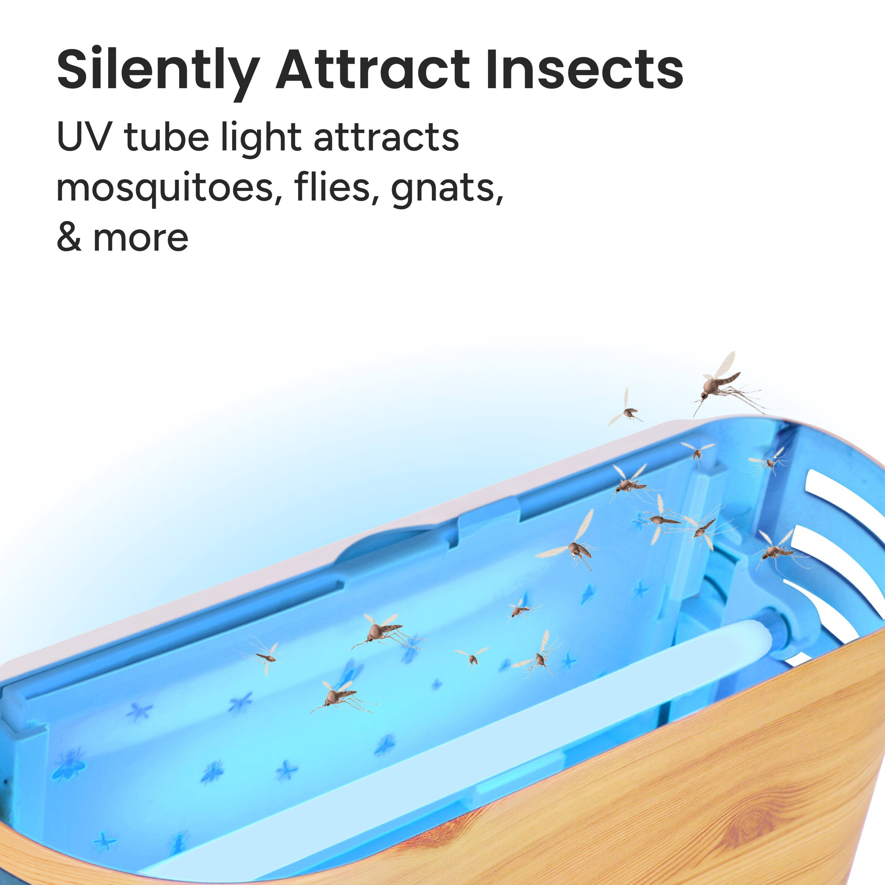 Silently Attract Insects

UV tube light attracts mosquitoes, flies, gnats, & more