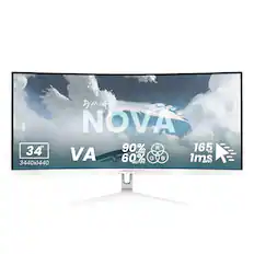 Arozzi NOVA 34" 90% sRGB, 60% DCI-P3, 165Hz, 1ms, VA, 3440x1440, MPRT