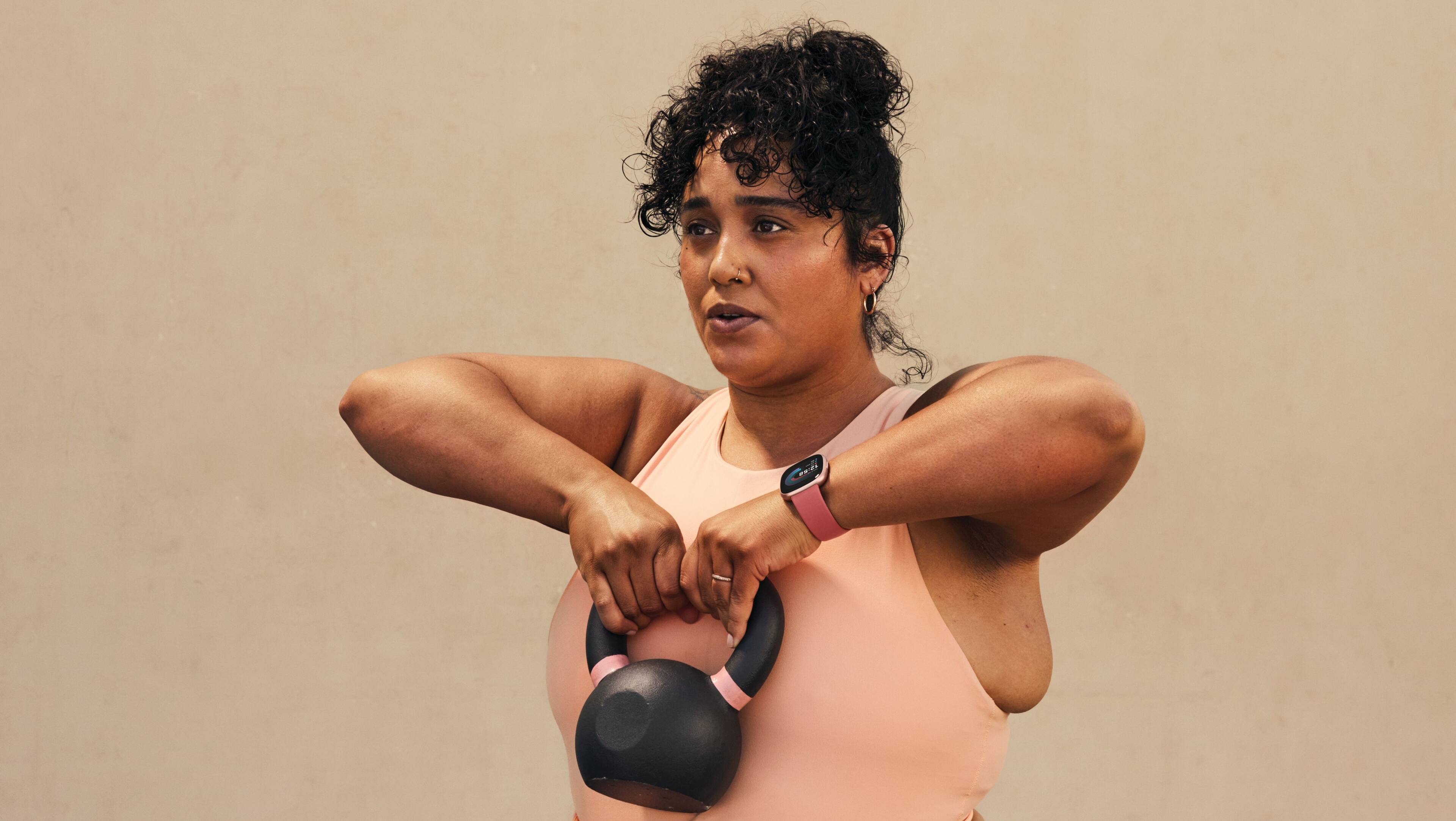Alt View 4. Google - Fitbit Versa 4 Fitness Smartwatch - Works with Android and iOS - Copper Rose.