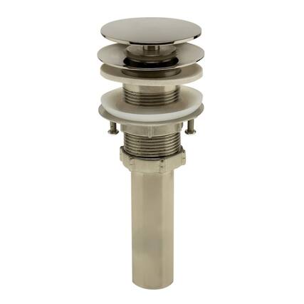Front. Alfi - Polished Stainless Stainless Steel Pop Up Drain for Sink w/o Overflow - Silver.