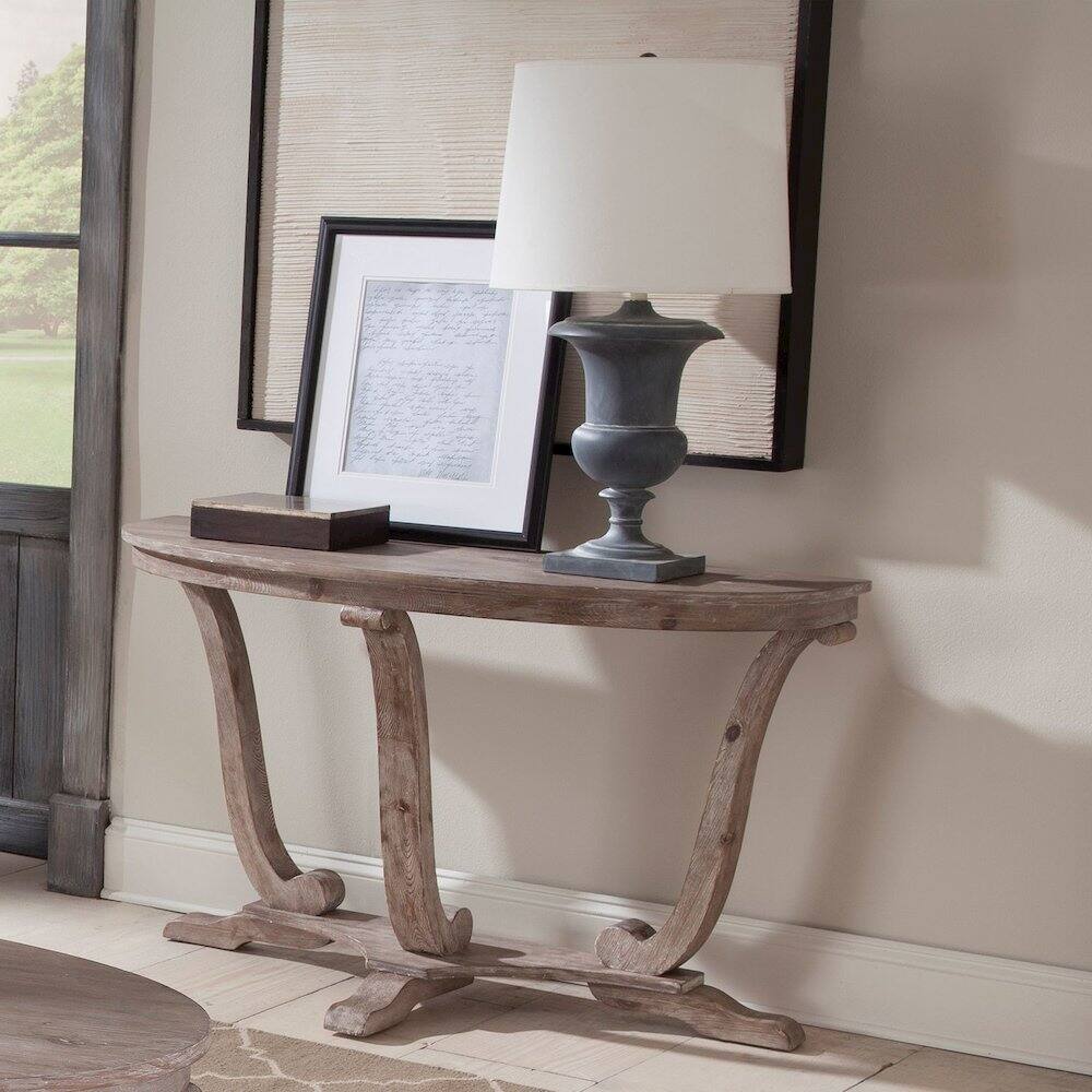 Alt View 6. Liberty Furniture Industries - Greystone Mill Sofa Table in Stone White Wash w/ Wirebrush Distressing - Gray.