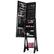 Alt View 18. Costway - LED Jewelry Cabinet Organizer Bevel Edge Mirrored Standing Black - Black.