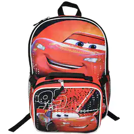 Disney - Cars Lighting McQueen 16" Backpack for School with Rectangular Lunch Bag, for Kids - Assorted Pre-Pack