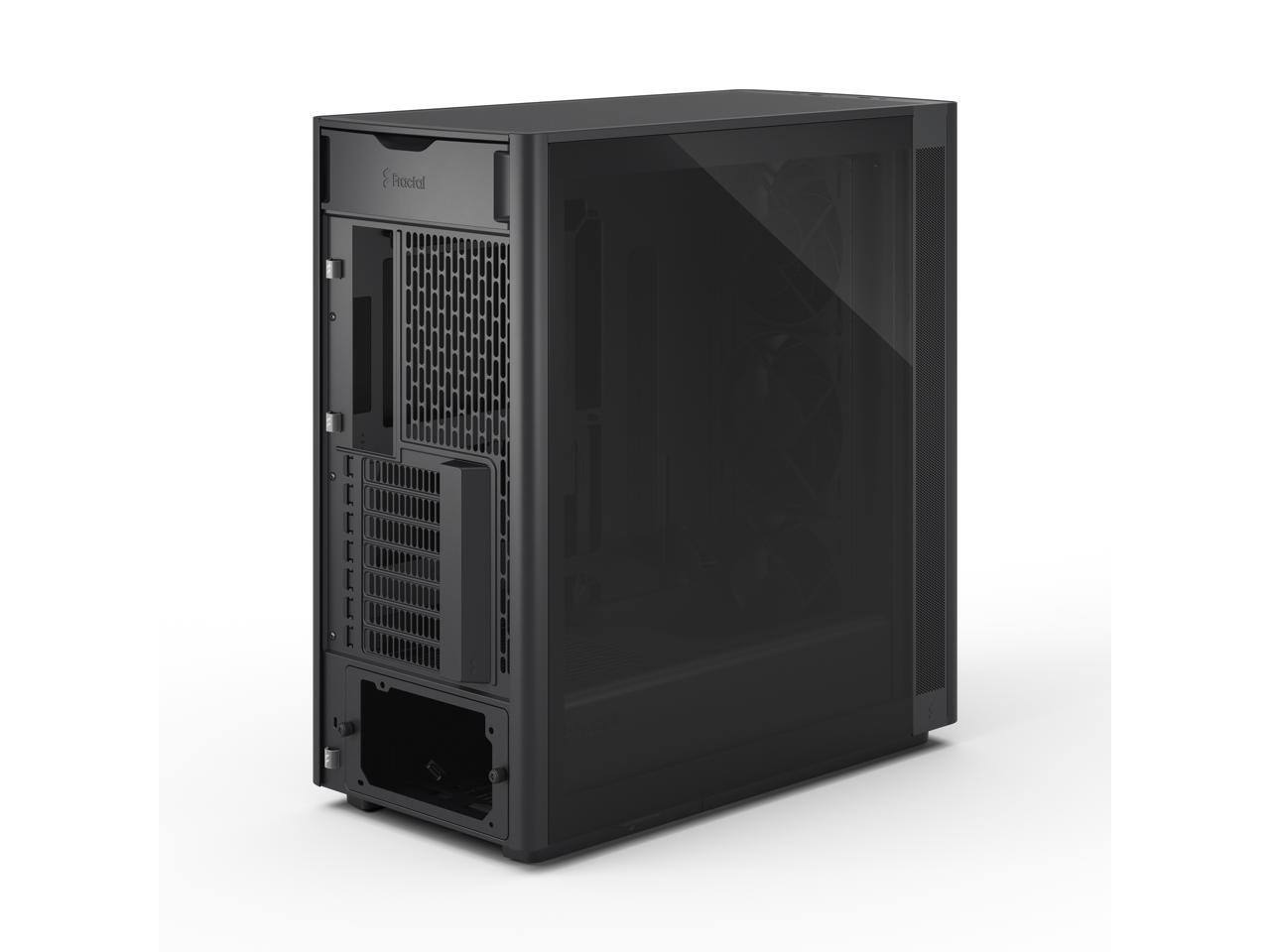 Alt View 4. Fractal Design - Fractal Design Define One Dark TG PC Case, Tempered Glass, 3 Fans, ATX/E-ATX/mATX/ITX - Black.