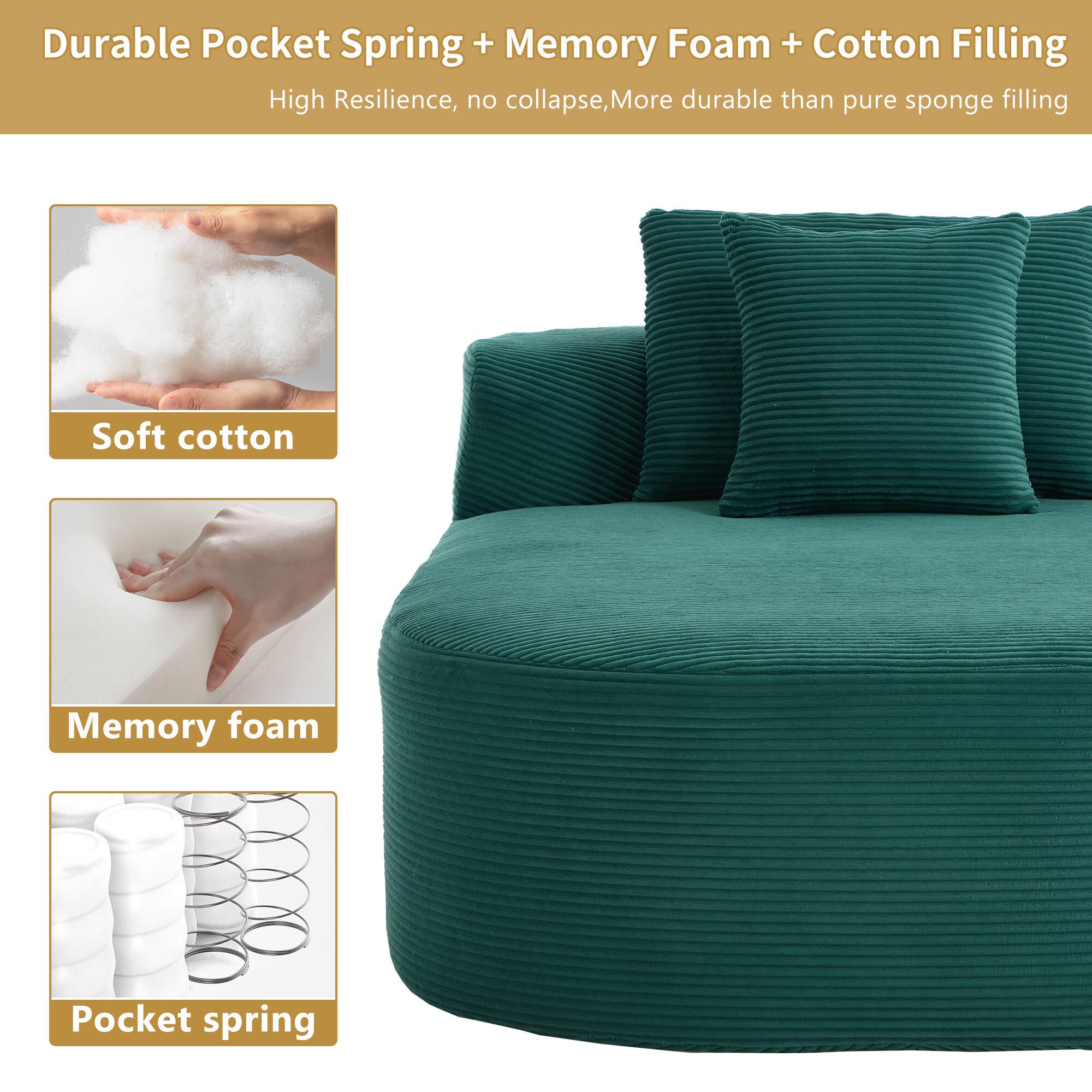 Durable Pocket Spring + Memory Foam + Cotton Filling  
High Resilience, no collapse, More durable than pure sponge filling  

Soft cotton  
Memory foam  
Pocket spring