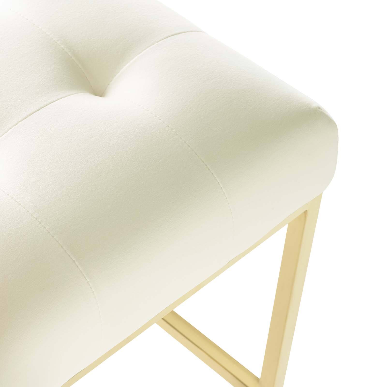 Alt View 3. Modway - Privy Gold Stainless Steel Performance Velvet Bar Stool by Modway - Gold Ivory.