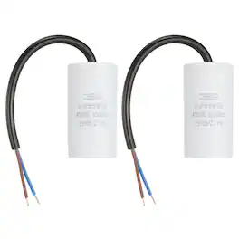 Unique Bargains - 2pcs 8uF CBB60 Run Capacitor, AC 450V 2 Wires 50/60Hz Cylinder 65x34mm for Air Compressor, Water Pump - White