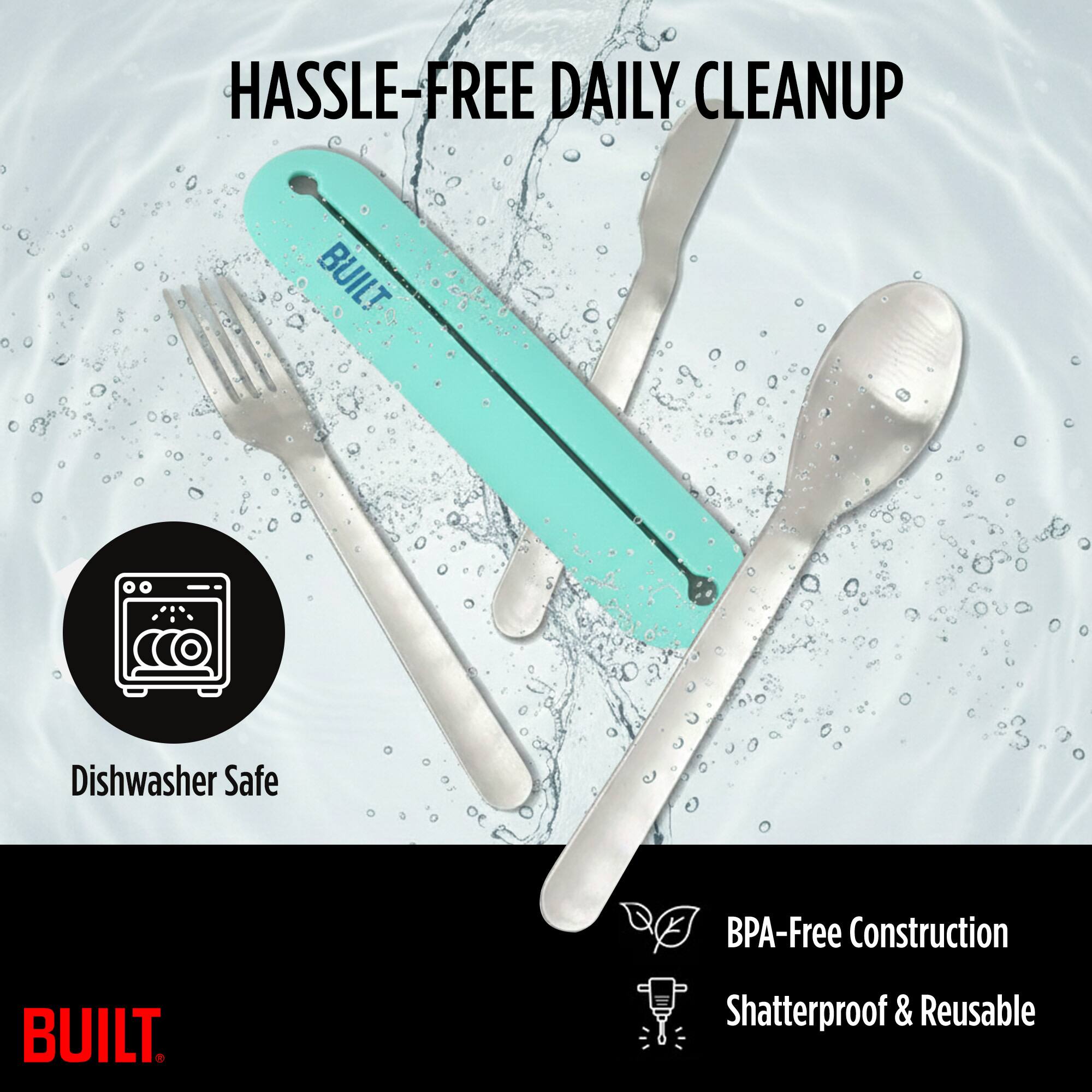 HASSLE-FREE DAILY CLEANUP

- Dishwasher Safe
- BPA-Free Construction
- Shatterproof & Reusable