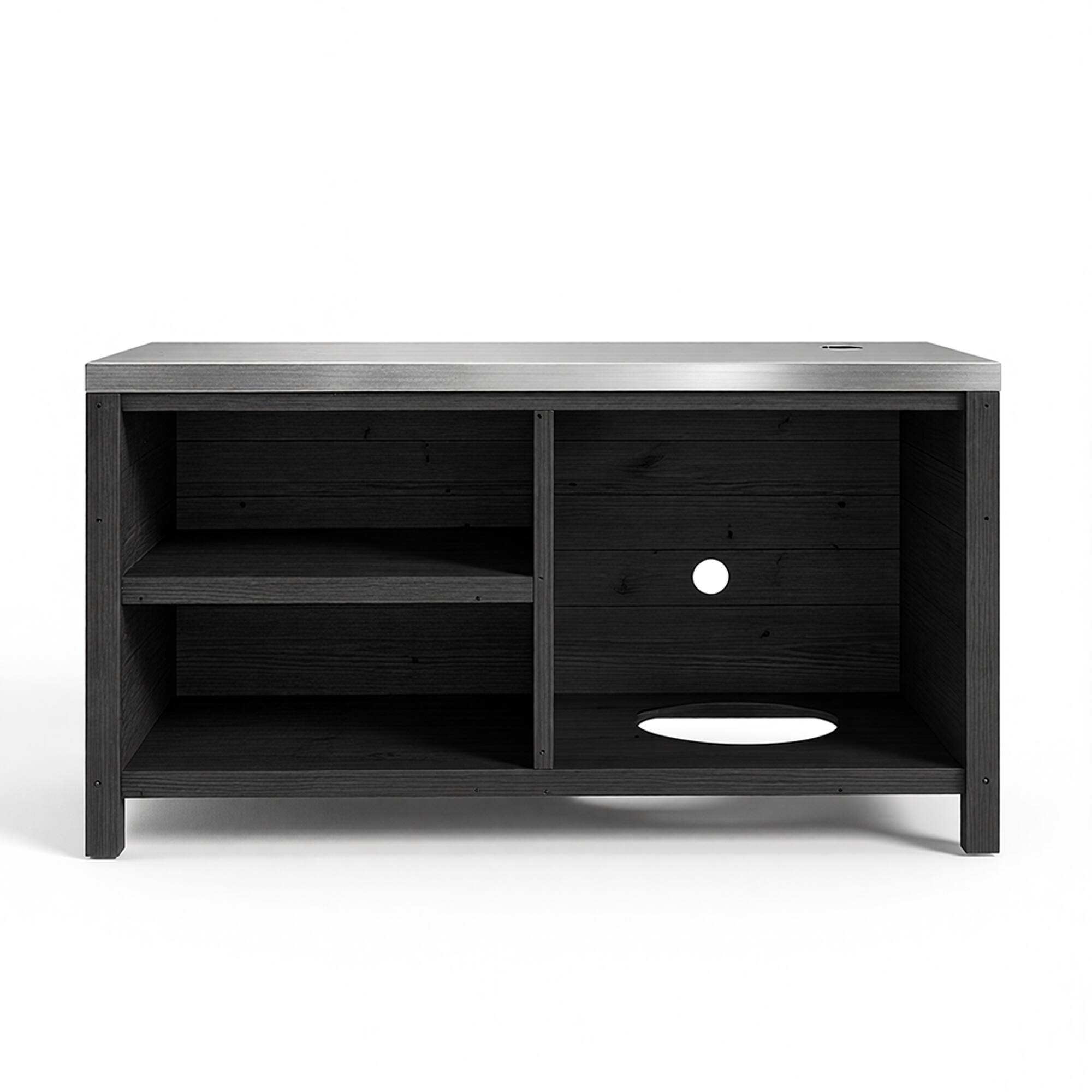 Alt View 9. Famapy - Modular Solid Cedar Outdoor Kitchen Cabinets - All-Weather Storage with Stainless Steel Top for Patio, Grill Station - Carbon Black.