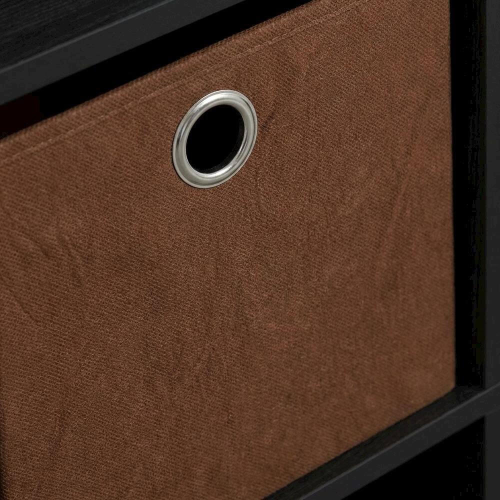 Alt View 1. FurniFact - 3x2 Wooden Bookcase with Bins in Medium Brown for Organized Storage - Americano/Medium Brown.