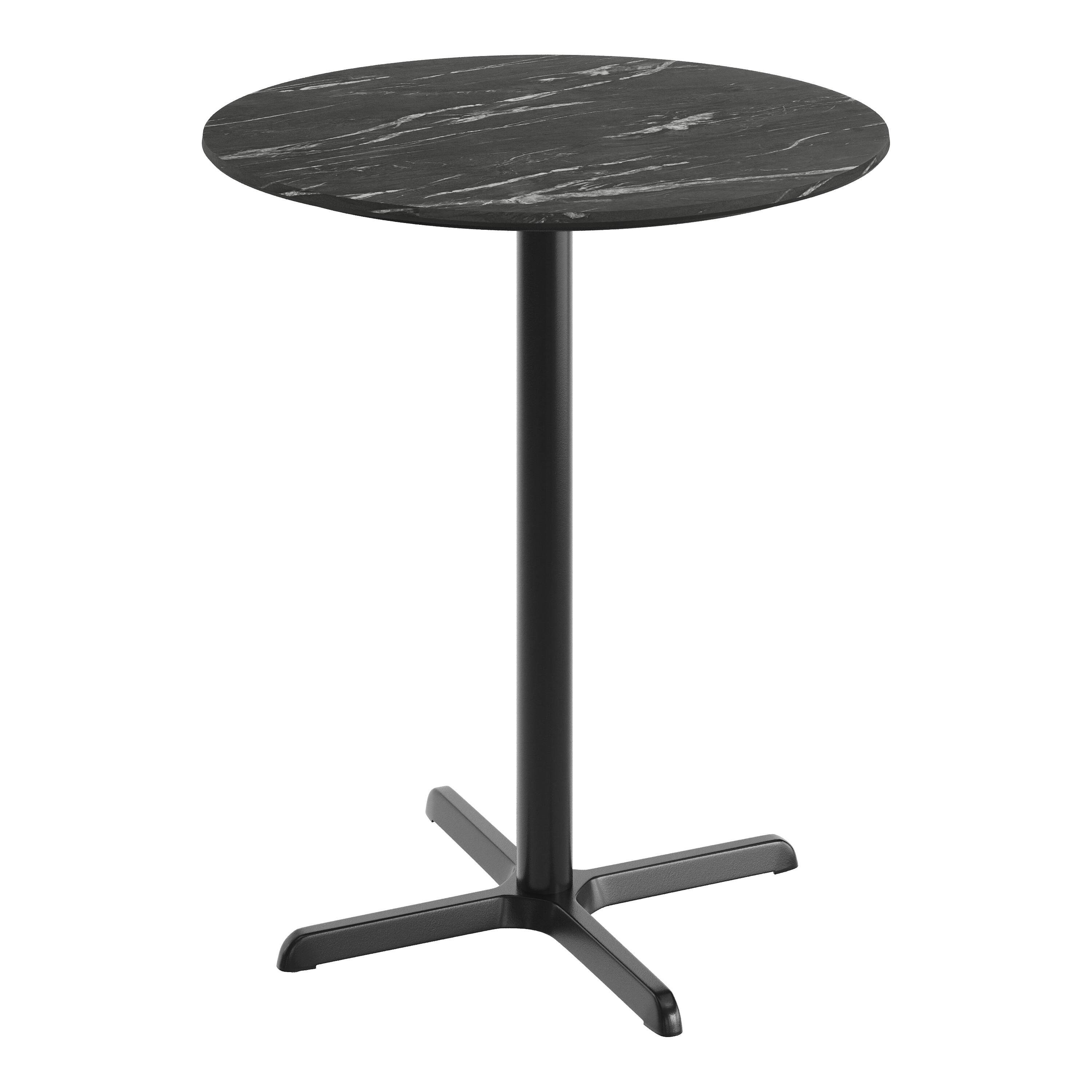 Black Faux Marble/Black Base