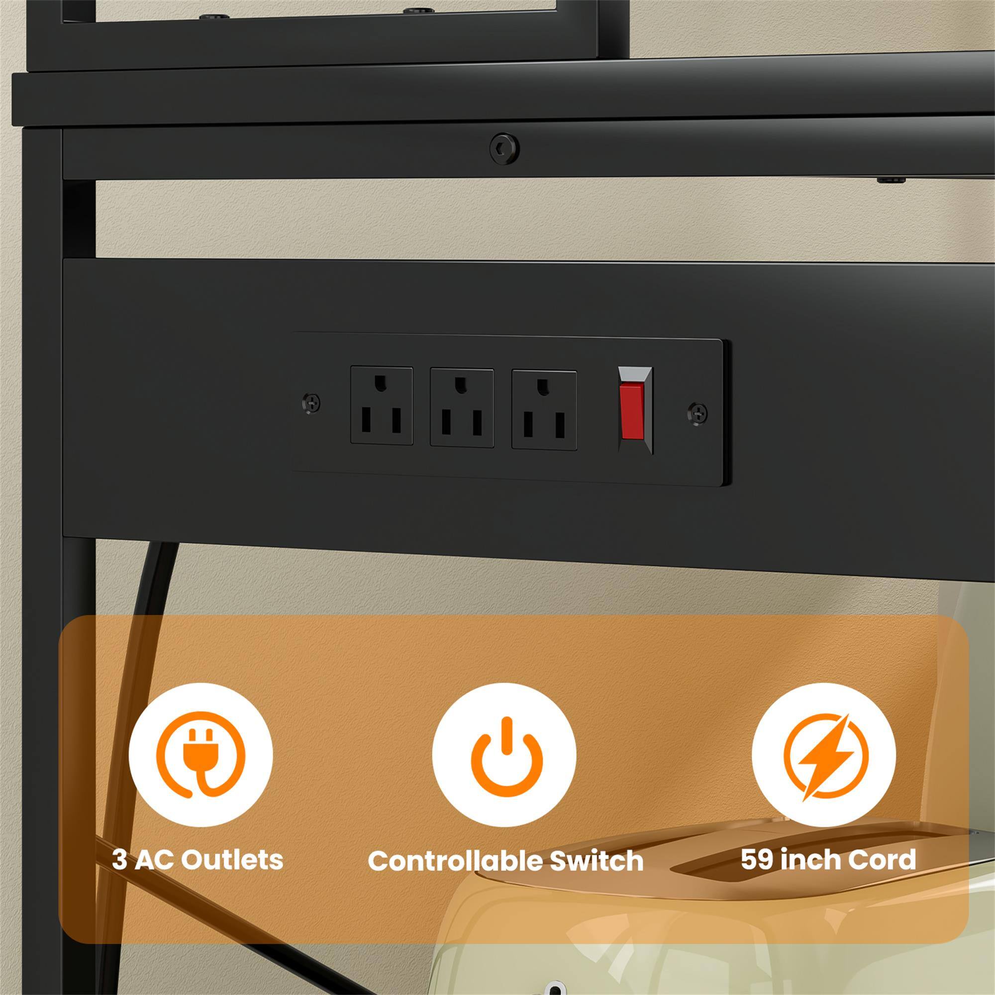 3 AC Outlets  
Controllable Switch  
59 inch Cord