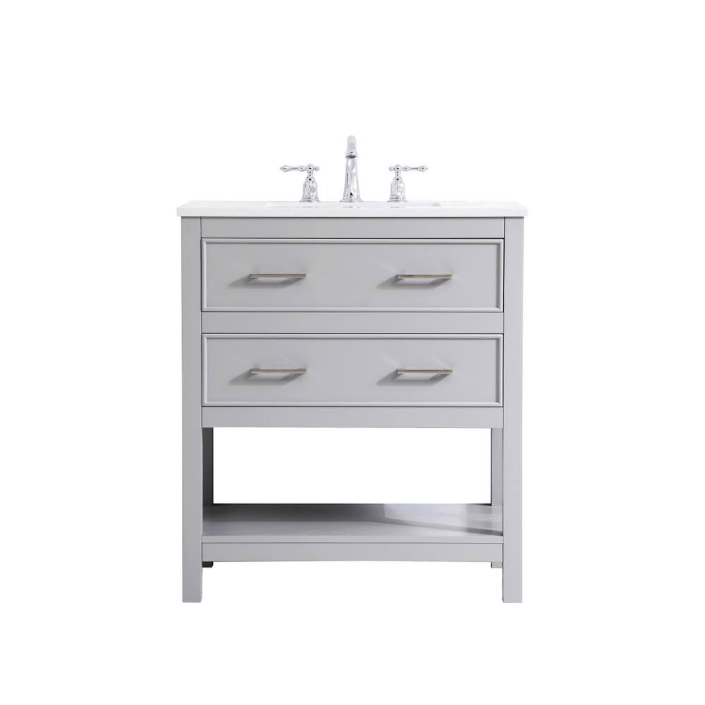 Alt View 10. Elegant Kitchen and Bath - 30 inch Single Bathroom Vanity in Grey - Grey.