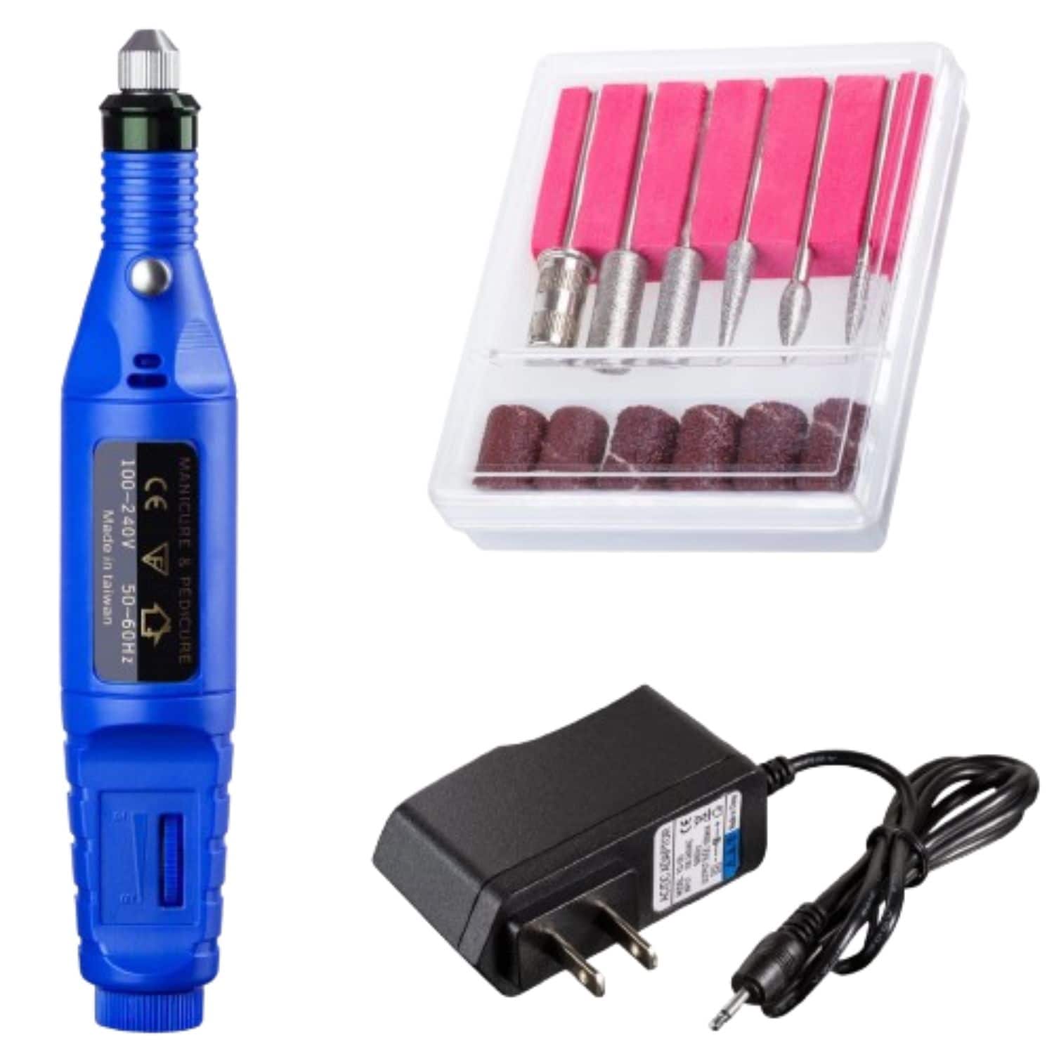 Home Collection - Blue Electric Nail File Drill Kit Portable Manicure & Pedicure Acrylic Salon Machine