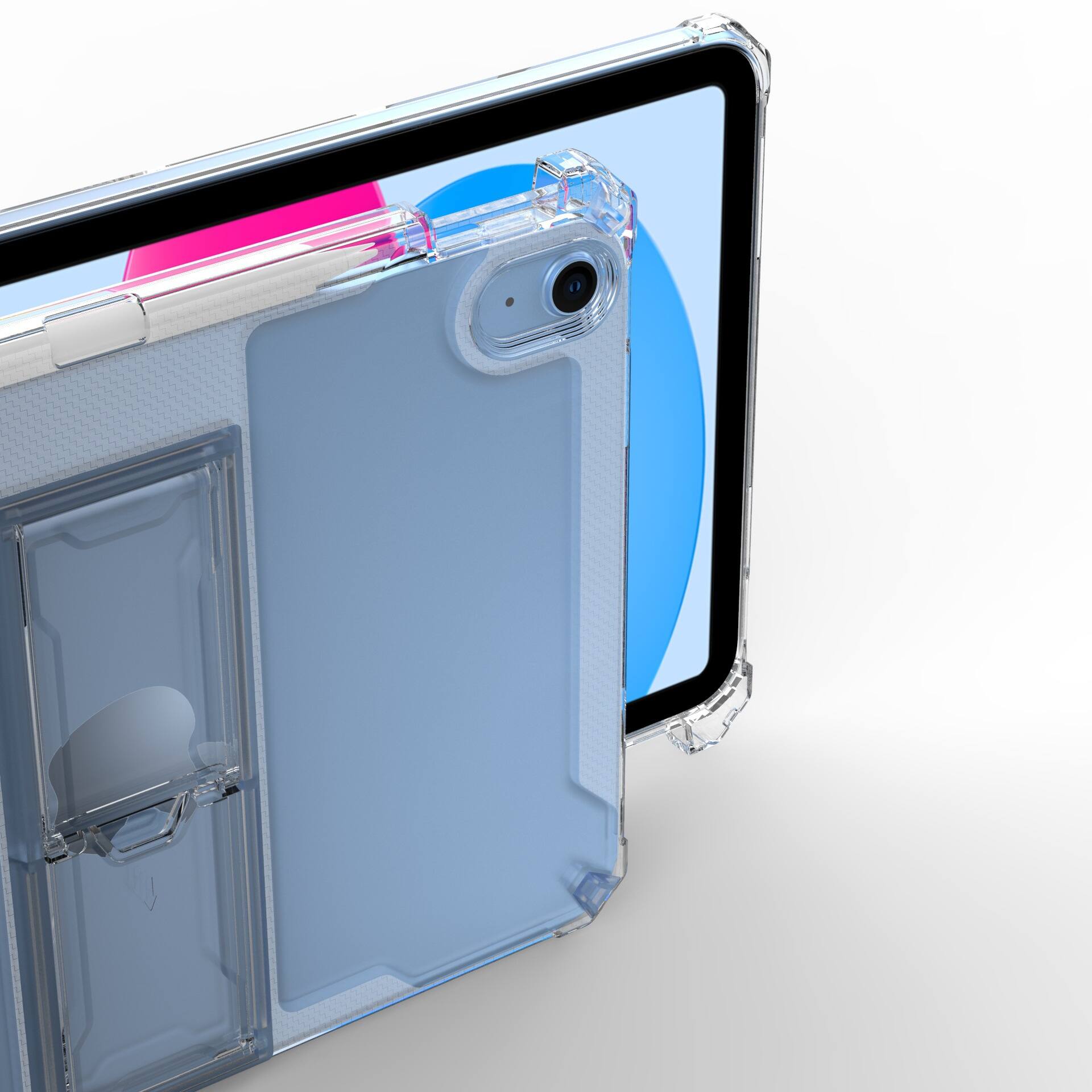 Alt View 2. Dteck - Rugged Clear Case For Apple iPad 11th(A16) 2025 /10th 2022 Sturdy Kickstand Pencil Holder Non-Yellowing Slim Cover - Clear.