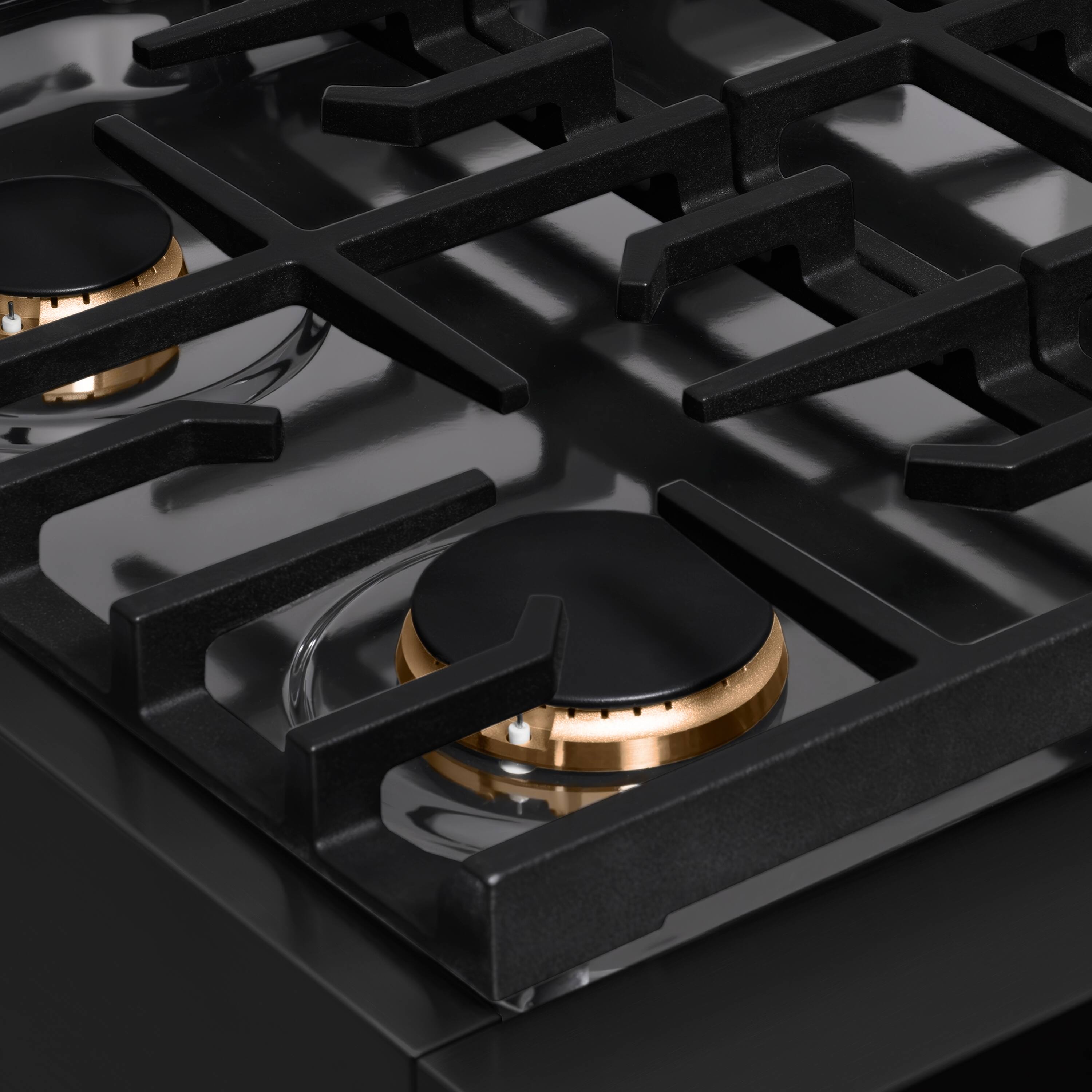 Alt View 11. ZLINE - ZLINE 30 in. Autograph Paramount Rangetop with Bronze Accents (SRTBZ-30-CB) - Black Stainless Steel.