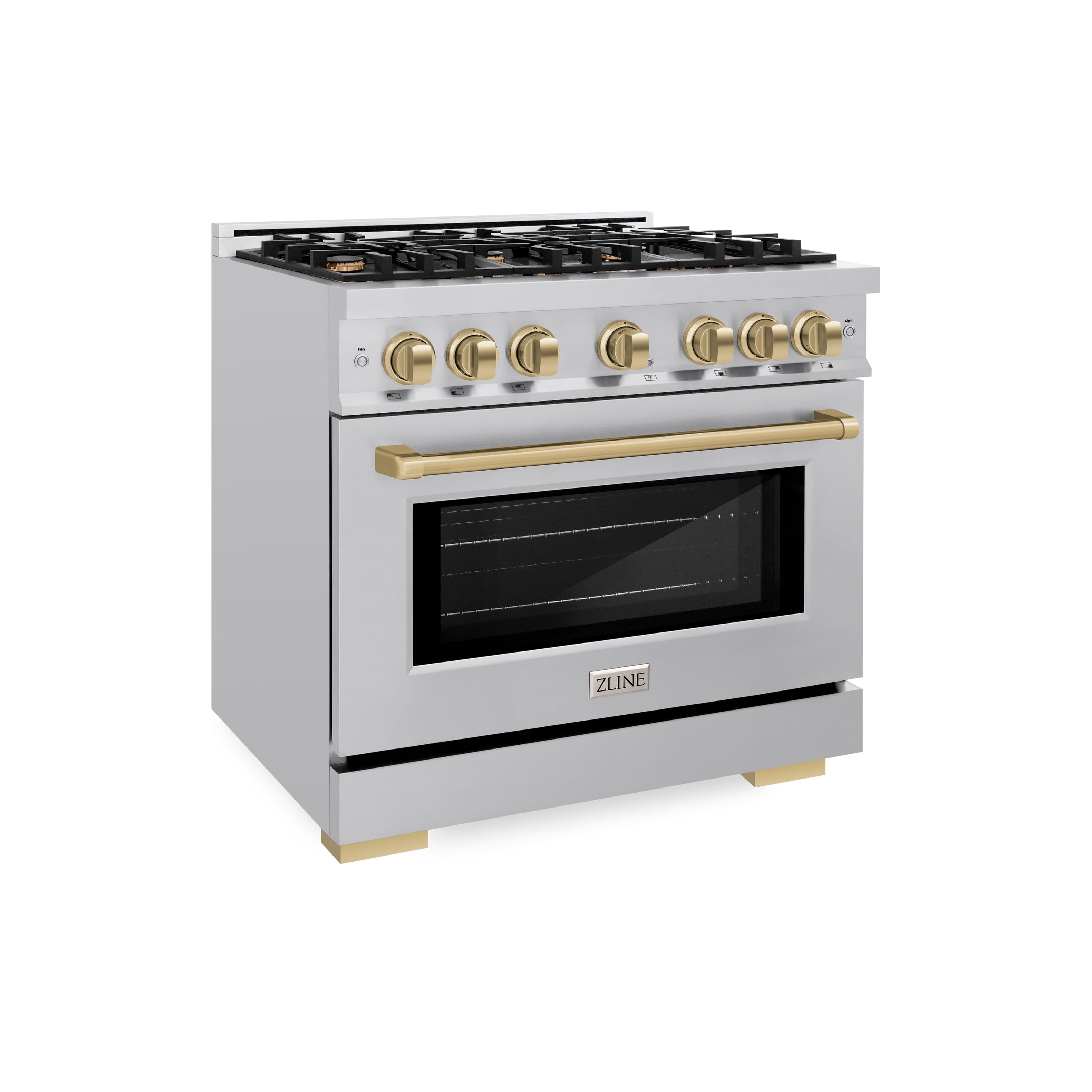 ZLINE - Autograph 36" Select Dual Fuel Range w/ 6 Burners & Champagne Bronze Accents (HDRZ-36-CB) - Front_Zoom