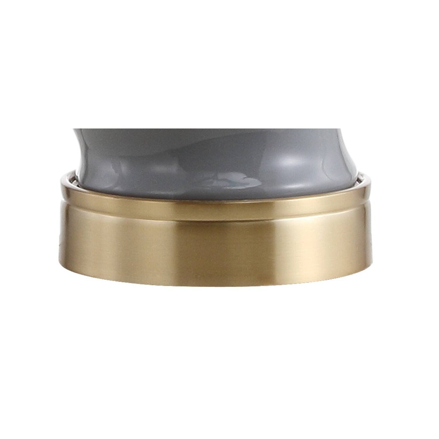 Alt View 4. Jonathan Y - Taipei 28" Ceramic LED Table Lamp, Dark Grey/Gold - Dark Gray.