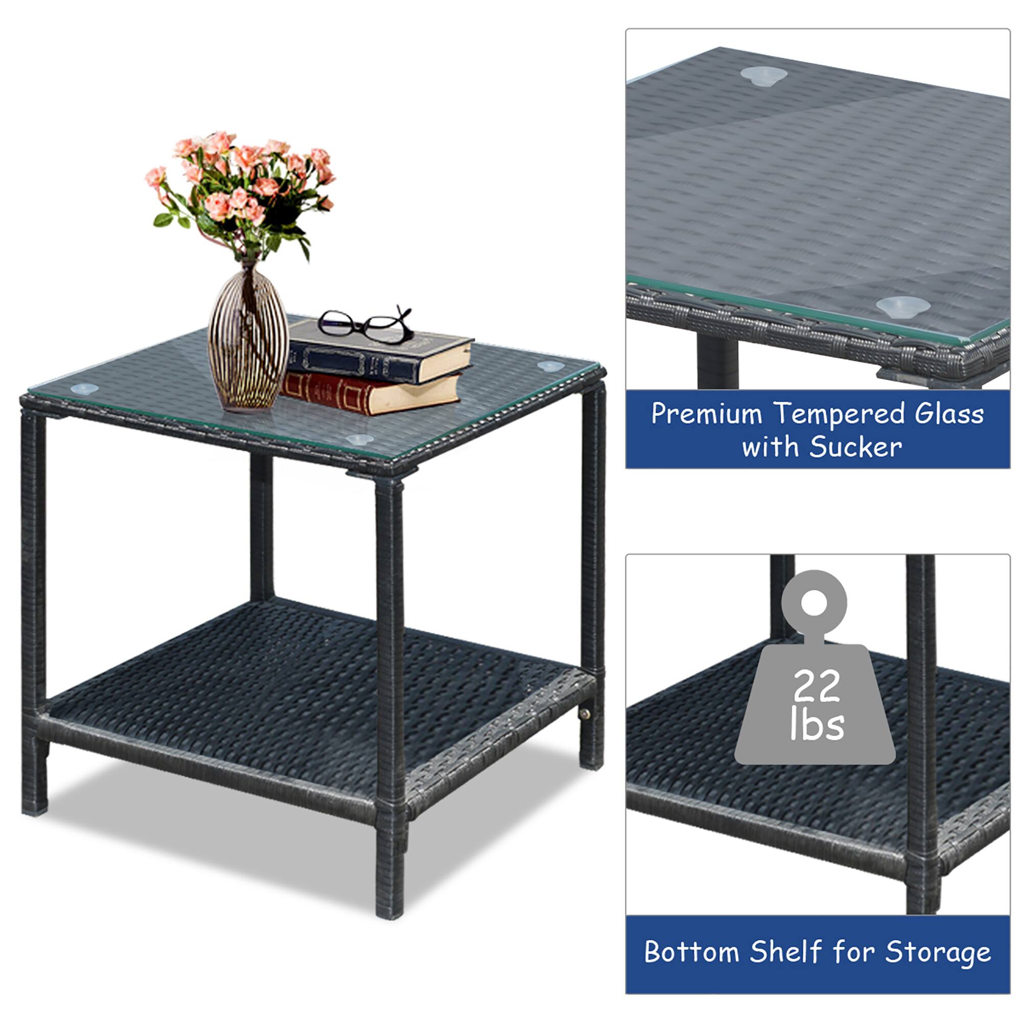 Premium Tempered Glass with Sucker 22 lbs Bottom Shelf for Storage